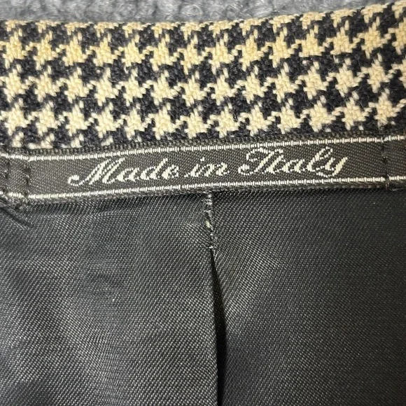 Lubiam Blazer Mens 48 Beige Houndstooth Virgin Wool Made In Italy Sport Coat